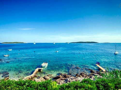 Rocky southern coast of the island of Vis