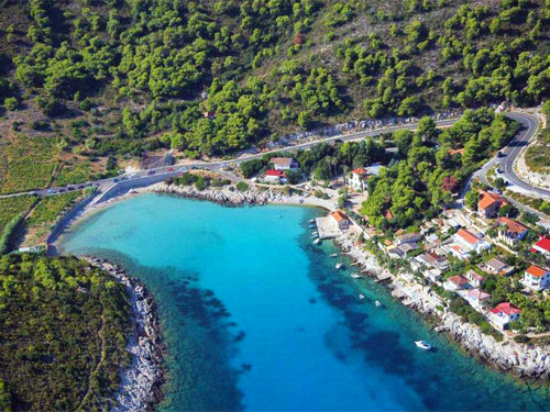 Aerial view of the Milna bay