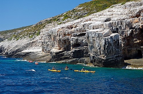 Cliffs on the south of the island Vis