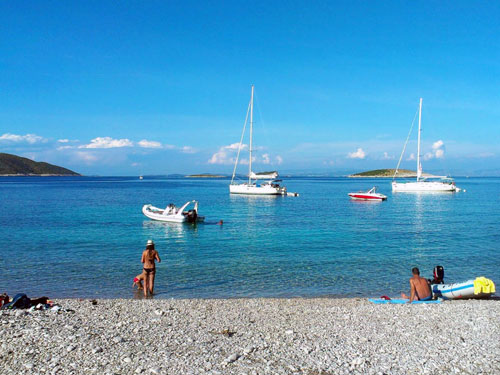 Beach on islet Budihovac Veli